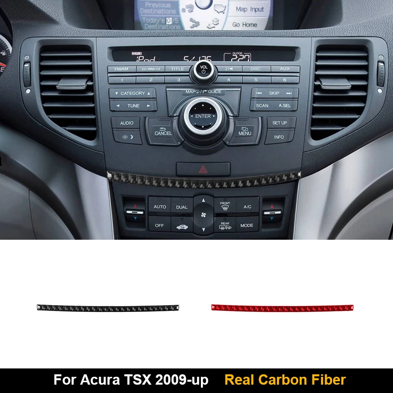 

Real Carbon Fiber Sticker For Acura TSX 2009-up navigation system panel Trim Cover Car Interior decorative Accessories