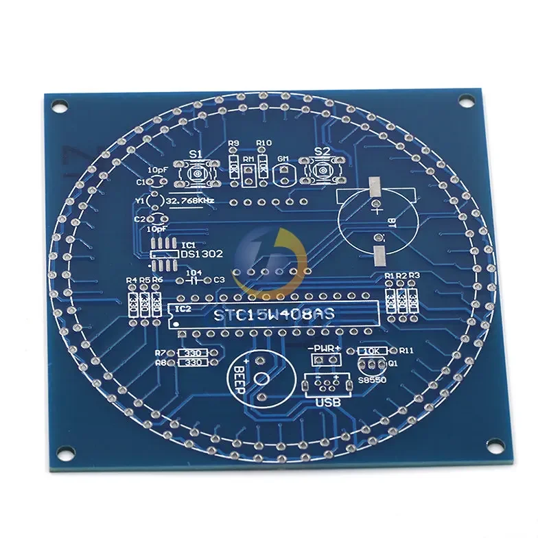 Free Shipping DS1302 Rotating LED Display Alarm Electronic Clock Module DIY KIT LED Temperature Display for arduino