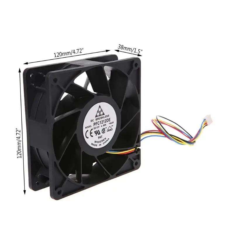 120x120x38mm Brushless DC12V Computer Cooling Fan 4.8A 11-Blade 12038 Cooling Fan For Delta PFC1212DE