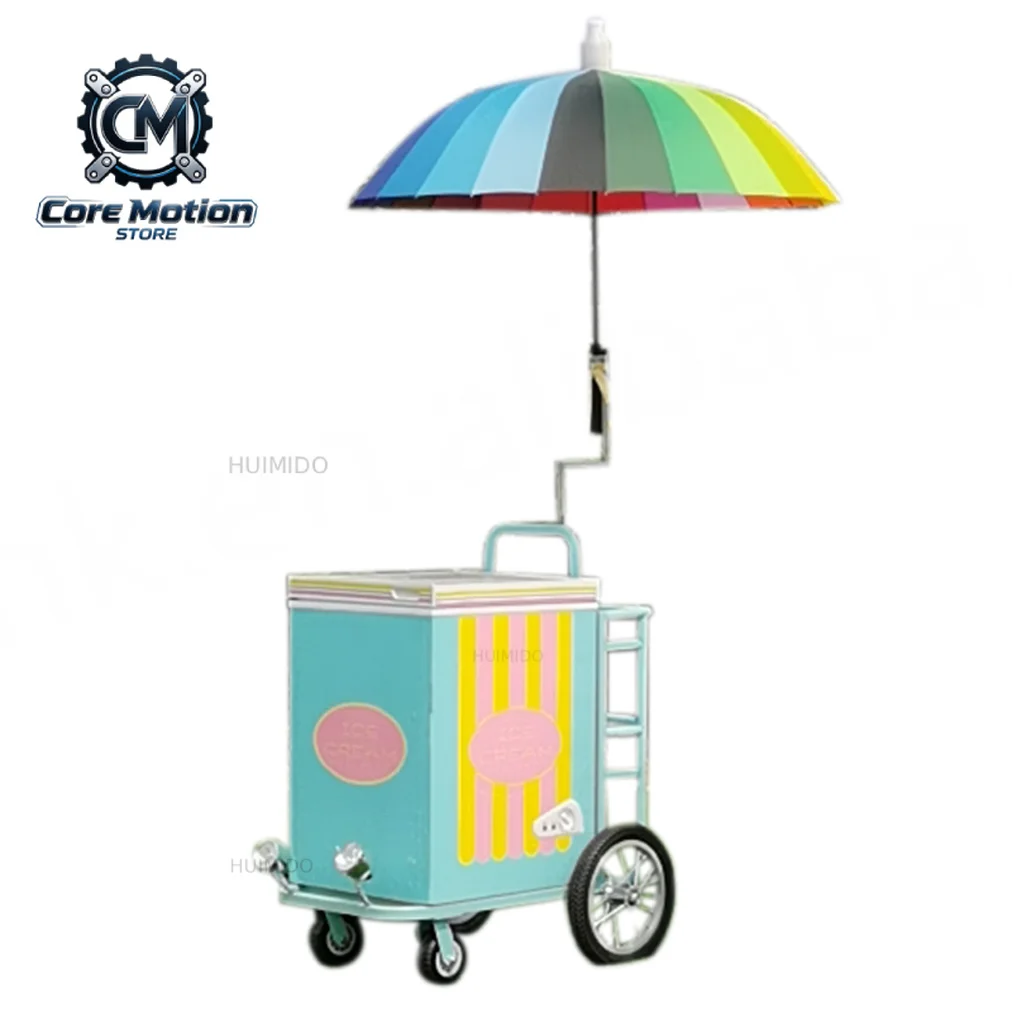 Ice cream cart outdoor cart trailer mobile food cart popsicle kiosk Kolice C-AL01A 220V wheels R134A refrigerant