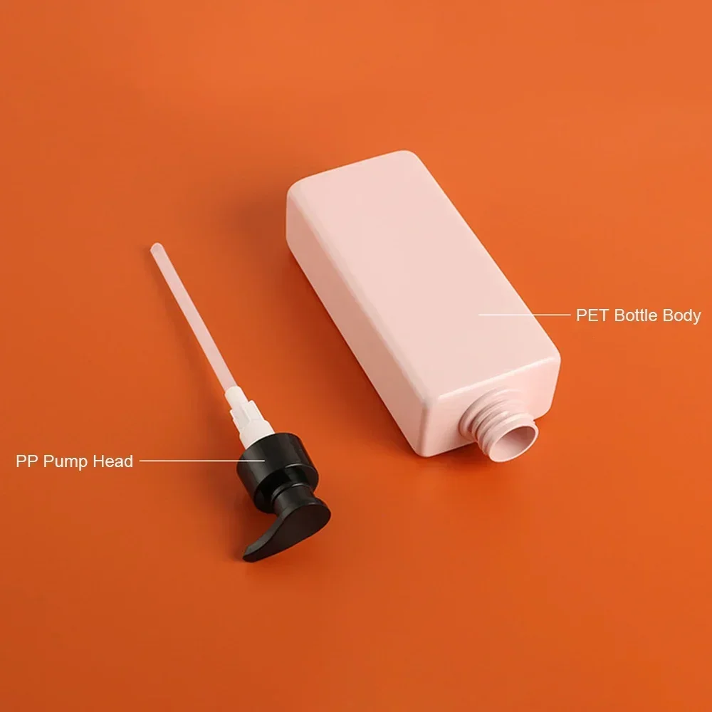 400ml Kwadratowy dozownik mydła Kwadratowe butelki wielokrotnego napełniania Łazienka Szampon Żel pod prysznic Balsam do mycia rąk Pojemnik na płyn 여행