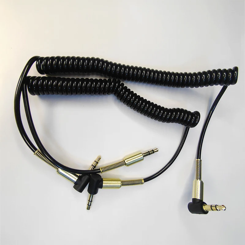 1PC 1.5M 3.5mmBend Male TO Straight Type-c Female  Jack AUX Audio Cable For Phone Car Speaker MP4 Headphone Spring Audio Cables