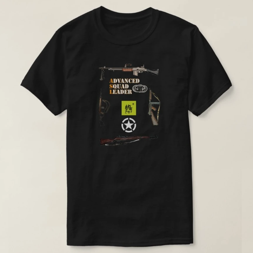 

ASL Airborne Squad Weapons Insignia T-Shirt 100% Cotton O-Neck Short Sleeve Summer Casual Mens T-shirt Size S-3XL