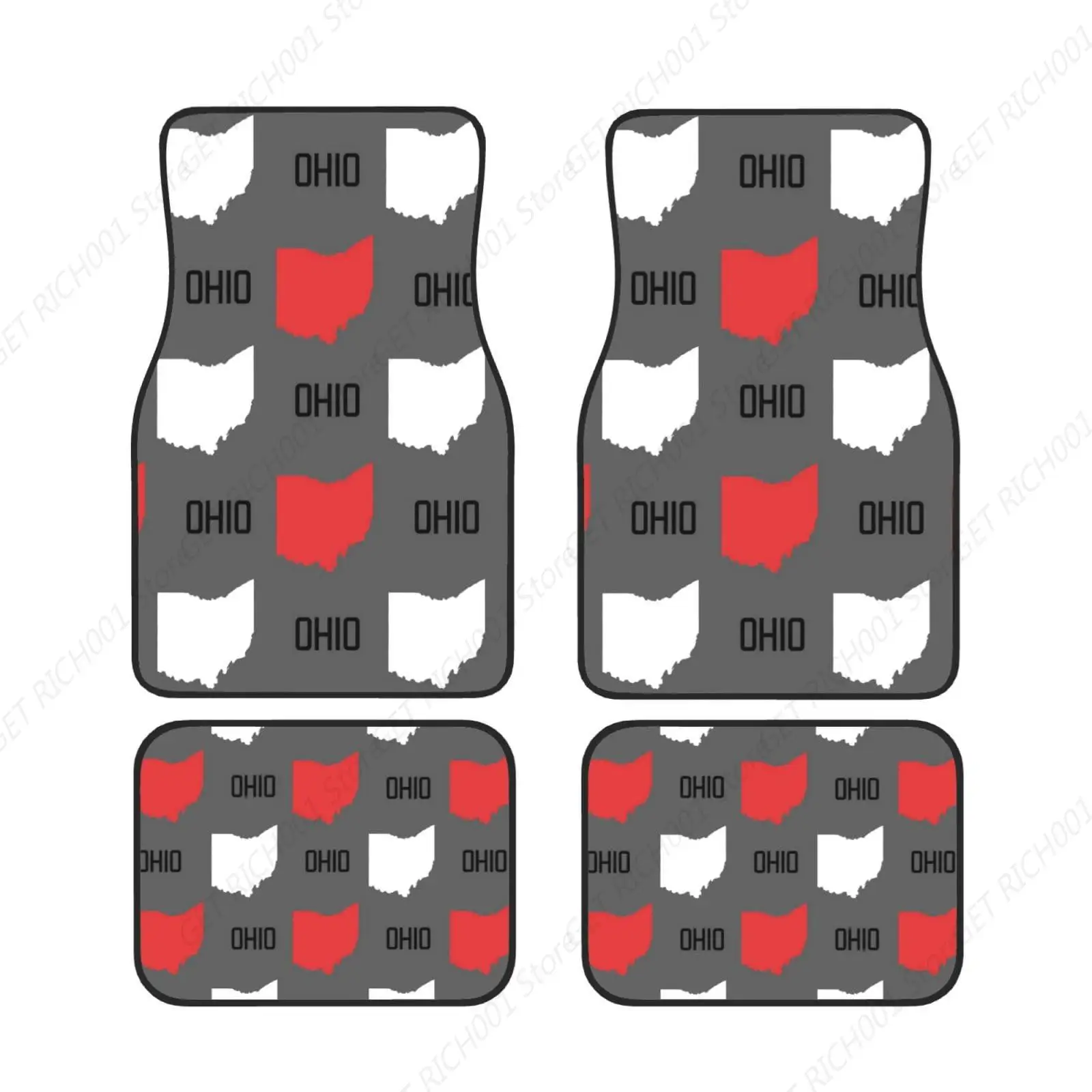 

Nuevo Mapa L Estado Ohio, Alfombrillas Divertidas Grises Para Pies Coche, Juego 4 Piezas, Alfombrillas Para Alfombras, Acceso