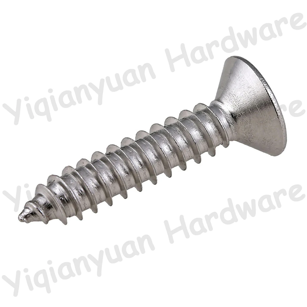 Yiqianyuan Stainless Steel Self-Tapping Screws M2 M2.3 M2.6 Hexagon Socket Countersunk Head DIN7991 Wood Flat Bolts SUS304