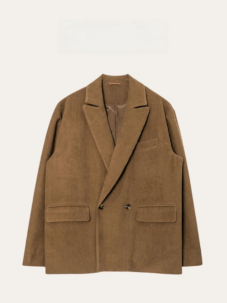 

Роскошный вельветовый смешанный повседневный костюм Thiened для мужчин, осенне-зимнее теплое пальто с открытым разрезом Ba Ne на пуговицах