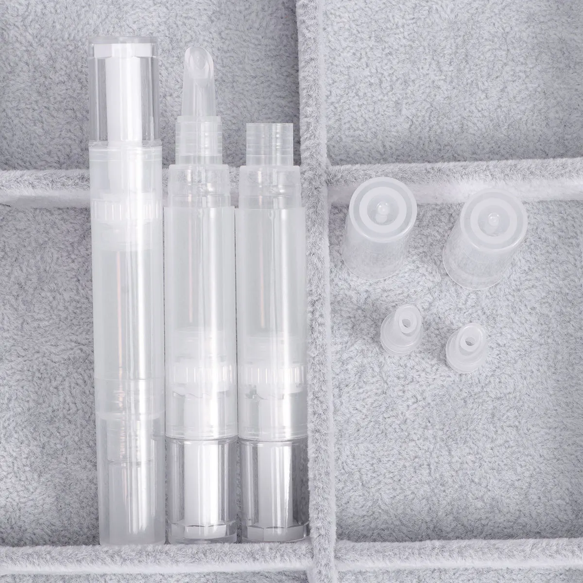 Pluma de párpado doble, aplicador giratorio transparente para maquillaje de ojos duradero, herramienta portátil de Material Natural seguro, 3 uds.