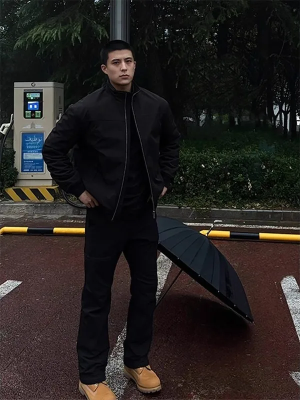 American Retro Tee-Proof Double Layer Jaet Men Women Casual Outdoor Stand Collar Leisure Downproof Coat for Youth