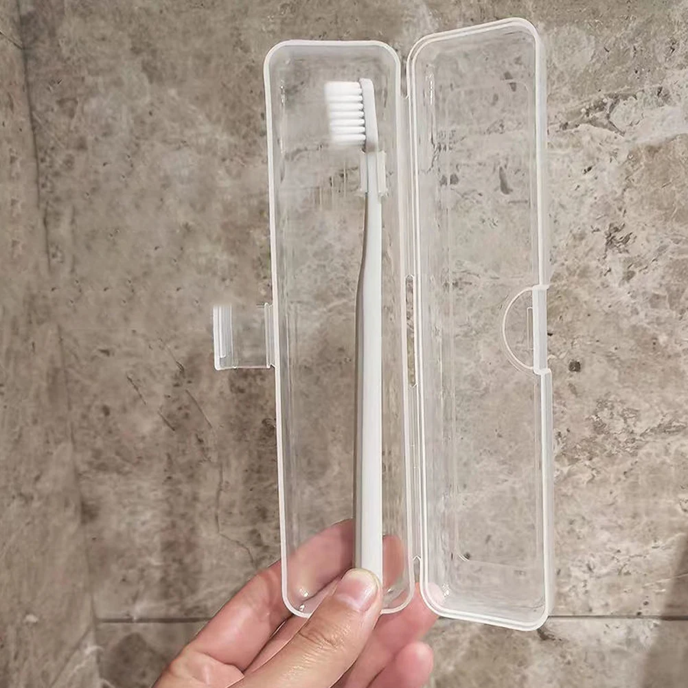

Toothbrush Travel Case Portable Plastic Holder Containers with Sealing Prevent Leakage Toothbrush Protector Cover for Oral