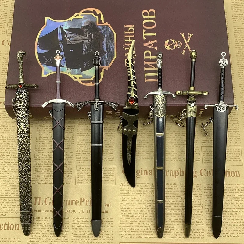 22 سم سيف معدني لعبة سلاح نموذج GOT of Thrones TV Series Peripherals 1:6 نسخة طبق الأصل مجموعة زينة المنزل معدات الدمى ألعاب دروبشيبينغ بالجملة بيع ساخن هدايا وصول جديد هدية شحن مجاني زينة المنزل الحرف اليدوية مجموعة س