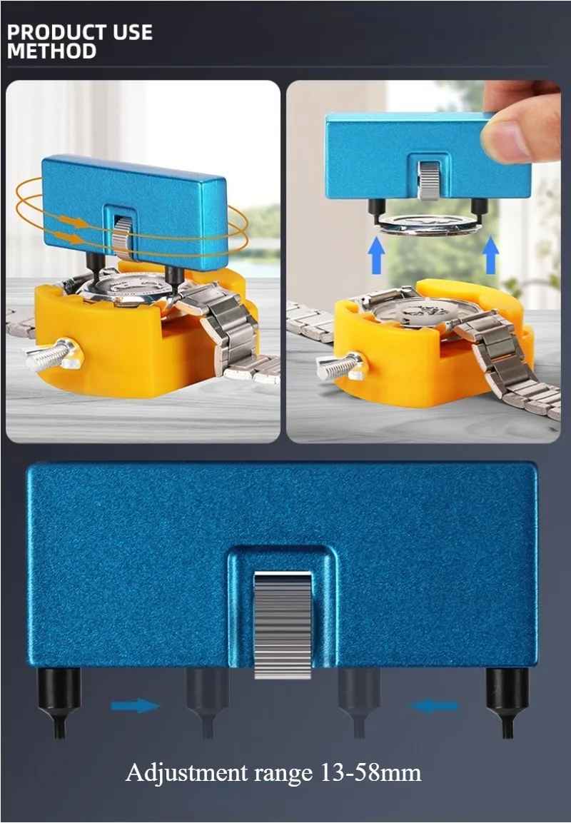 3 in 1 Repair Tool Set Watch Back Remover Tool Adjustable Opener Back Case Remover Watch Case Back Opener Repair Remover Holder