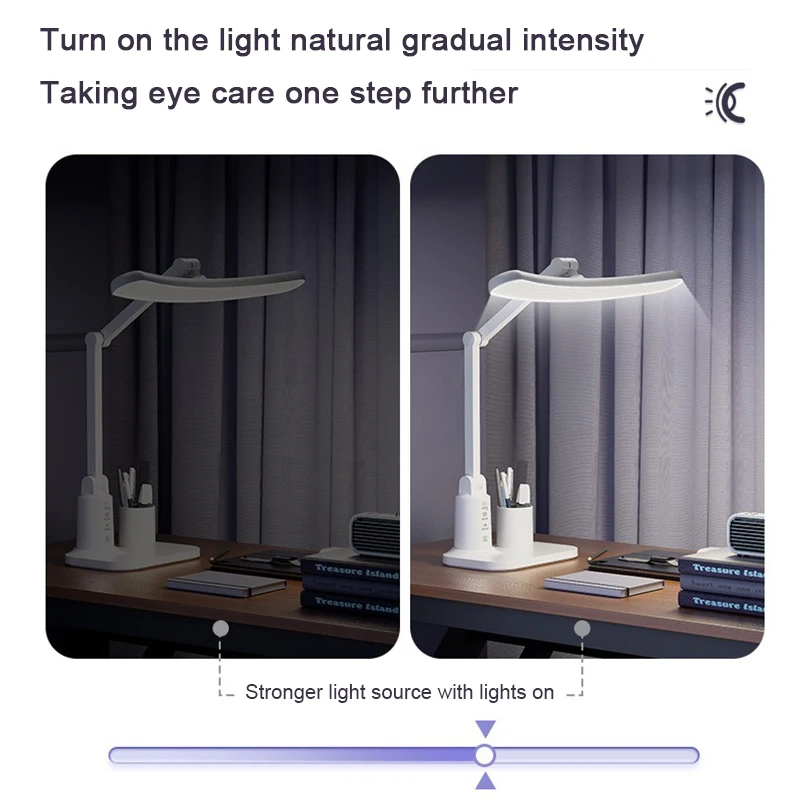 Imagem -05 - Dimmable Led Table Lamp com Proteção para os Olhos Usb Rechargable Desk Lamp Quarto e Leitura Dormitório