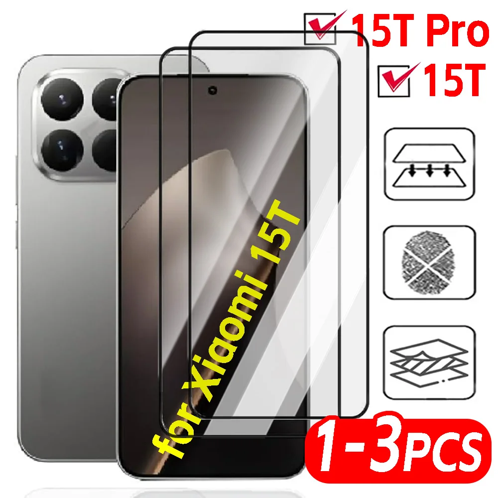 

1/2/3Pcs 9H Tempered Glass Screen Protector for Xiaomi 15T Pro/15T HD Full Coverage Anti-scratch Protective Films for Xiaomi 15T