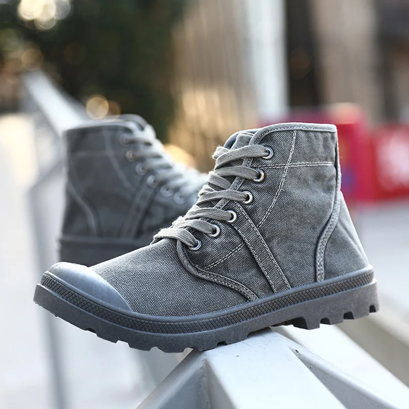 Autumn Early Winter Boots Men Canvas Shoes High top Casual Shoes Fashion Men\'s Boots Male Brand Ankle Botas A215