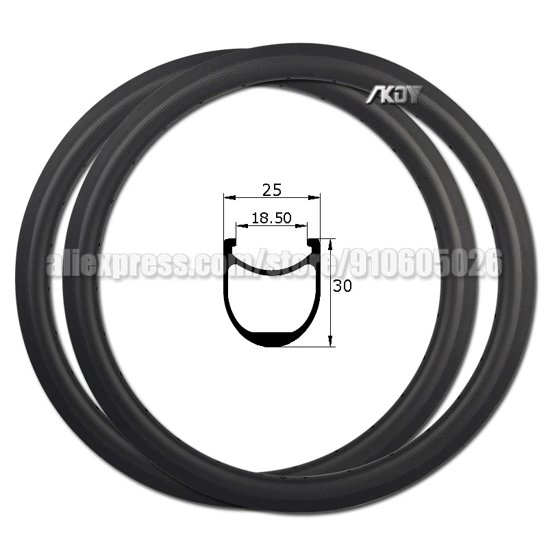 Rims 20 Inch Carbon 30mm Depth 25mm Width Carbon Fiber Bicycle Rims 451 BMX Rim Brake 20x1 3/8 Clincher Rim 20 451 Carbon