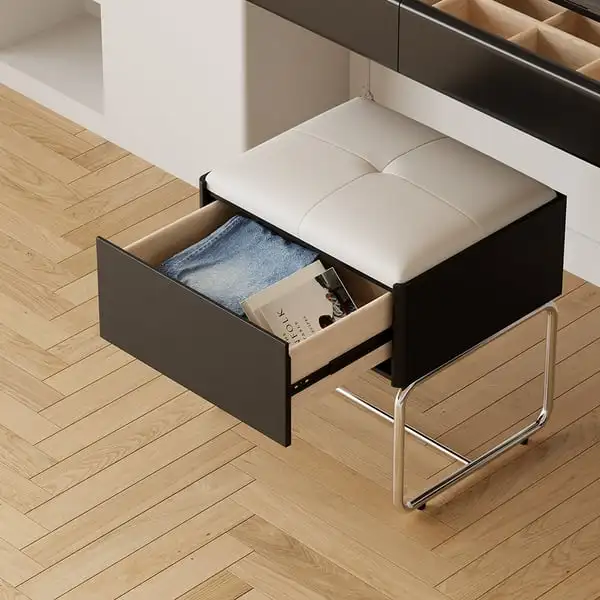 Vanity Desk Makeup Dresser For Bedroom Set Modern Drawers Vanities Lights Designs Led Dressing Table With Mirror And One Drawer image 6