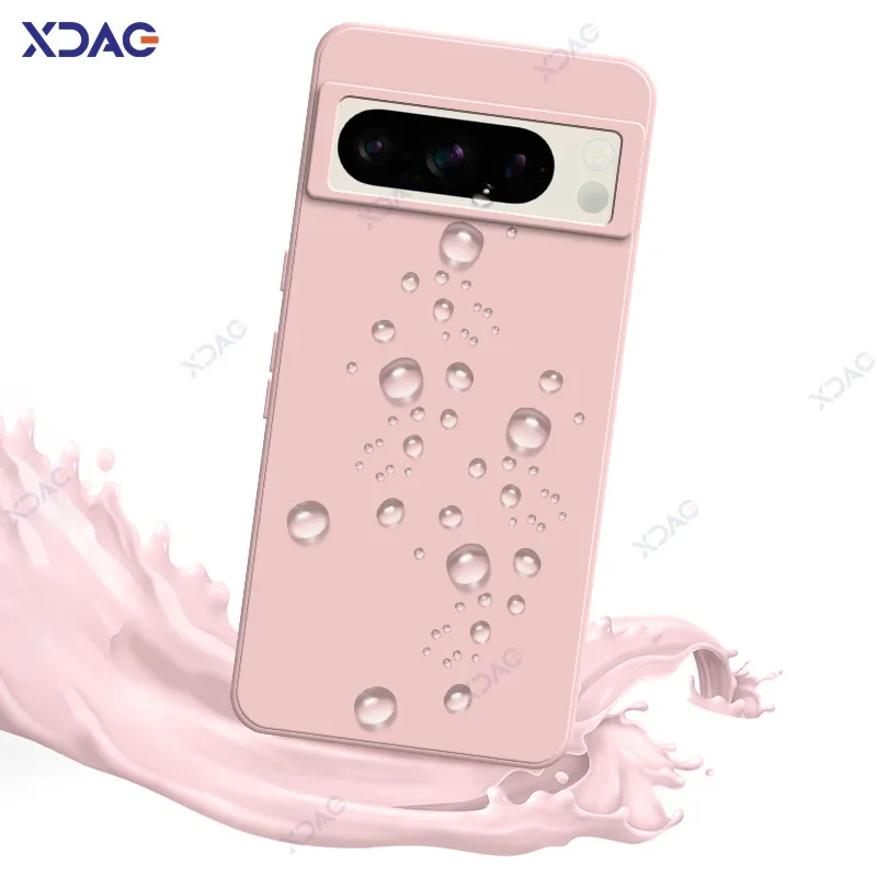 جرابات هاتف أصلية لطيفة لجوجل بيكسل 8 8A Pro 5G ، غطاء خلفي سيليكون سائل مربع بالكامل ، حقيبة فاخرة