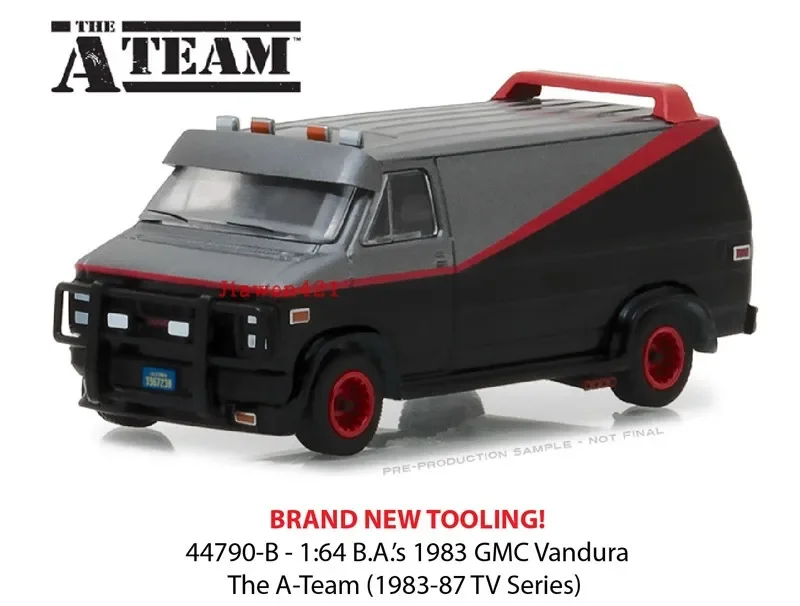 1:64 1983 GMC Vandura The A-Team (1983-87 TV Series) Simulation Alloy Car Model Collectible Toy Gift Souvenir Display Ornament