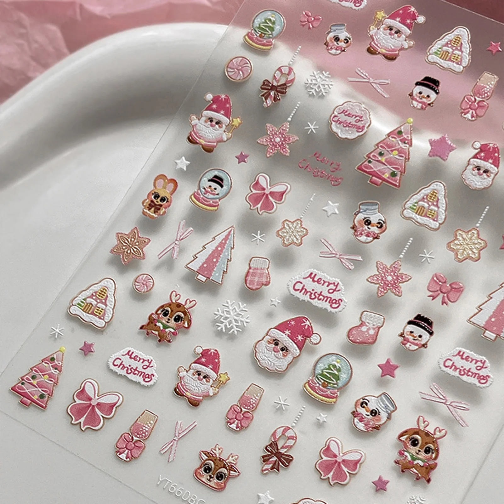 عيد ميلاد سعيد ريترو الراتنج مسمار ملصقات فنية لطيف سانتا ثلج ملصقات الأظافر الزخرفية لمجلات القصاصات Diy بها بنفسك الحرفية الطرف #5