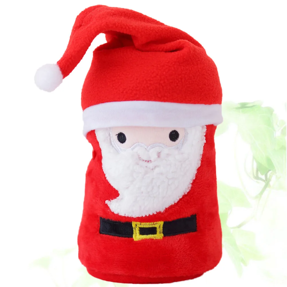 

Santa Claus Flannel Blanket and Christmas Hat Set Lightweight Super Soft Cute Sleeping Blanket Couch Cover for Pets