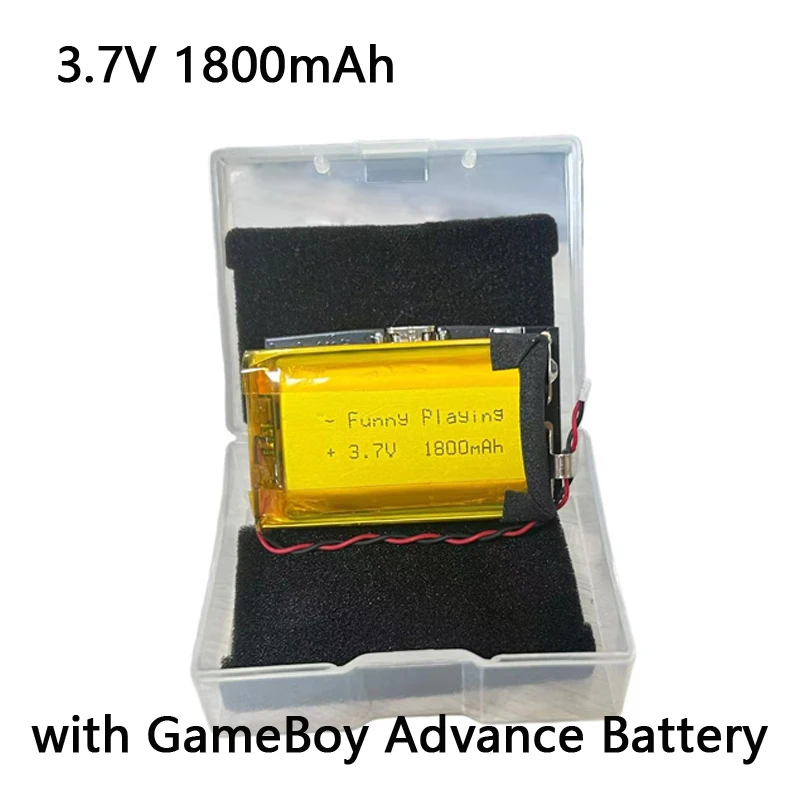 

3.7V 1800mAh Li-ion Rechargeable Battery Module Compatible with GameBoy Advance Battery for GBA Highlight+Type-C Charging Port