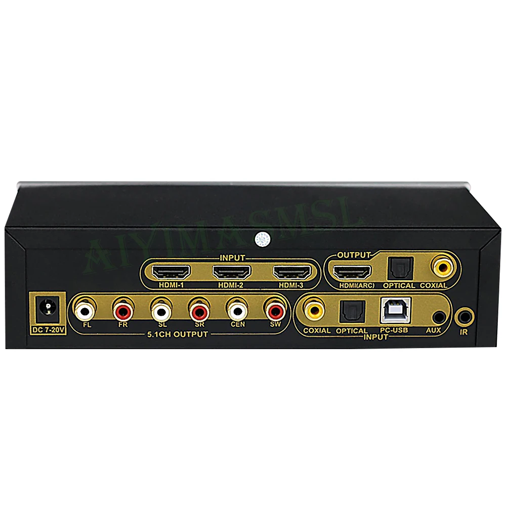 Amplificador Coaxial De Fibra SMSL AIYIMA, Separação De Áudio, AUX, Bluetooth 5.0, HDMI, Pré-amplificador Dolby 5.1 DTS, USB 2.0