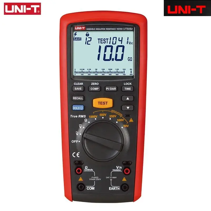 UNI-T UT505A UT505B Industrial Grade Insulation Resistance Testers 1000V Output DAR And PI Measurement For Electrician Working