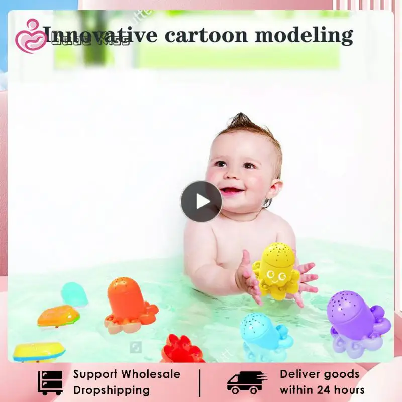 

Детский Штабелируемый стакан, забавная игрушка «океанская жизнь», осьминог, игрушки для ванной, Игрушки для раннего развития, милая мультяшная интеллектуальная игрушка