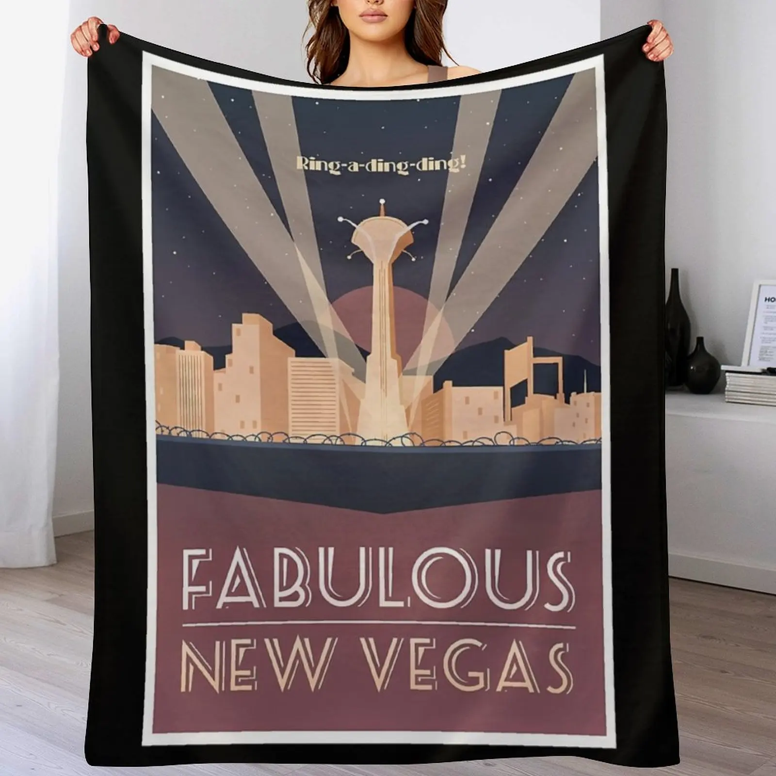 

Fabulous New Vegas (Minimalistic) Throw Blanket Anti Shedding Soft Fuzzy Blanket for Home