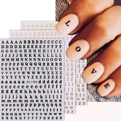 3pcs Small 26 Alphabet Letter Number Sticker Roman Letter Nail Stickers Uppercase Lower Case English Letter Design Stickers DIY