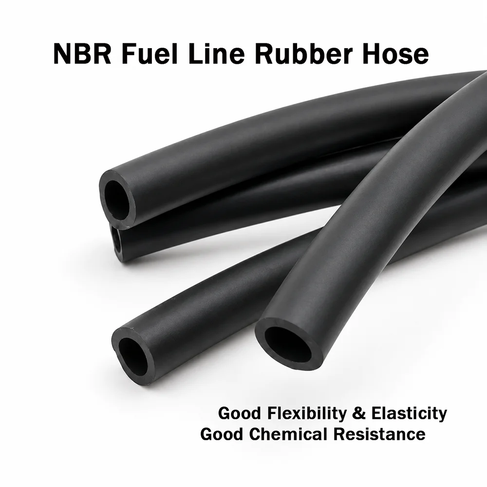 Black Fuel Line Hose NBR  2-10mm Oil Resistant Rubber Hose Diesel Petrol Water Tube Engine Pipe For Car/Motorcycle  Pipe