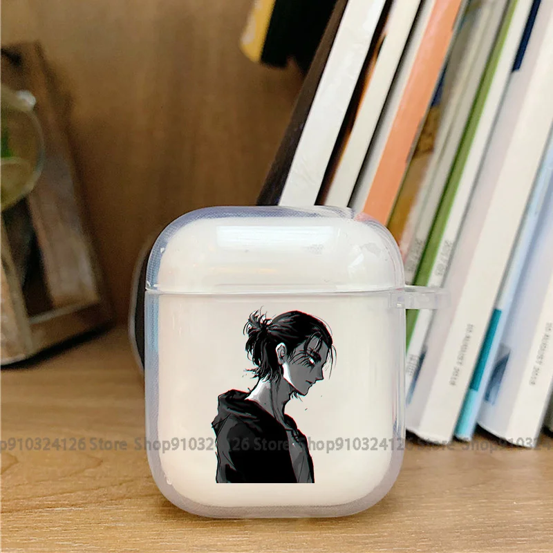 Anime Attack on Titan Transparent Case for Airpods Pro 3 2 1 Shingeki No Kyojin Levi Eren Yeager Airpod Cases TPU Earphone Cover