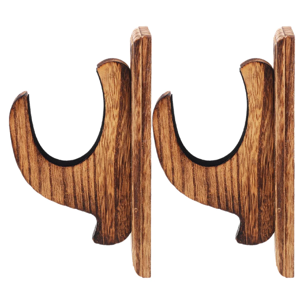 

2 Pcs Storage Rack Wall Mount Mounted Holder Display Stand Ornament Wooden Wall-mounted for