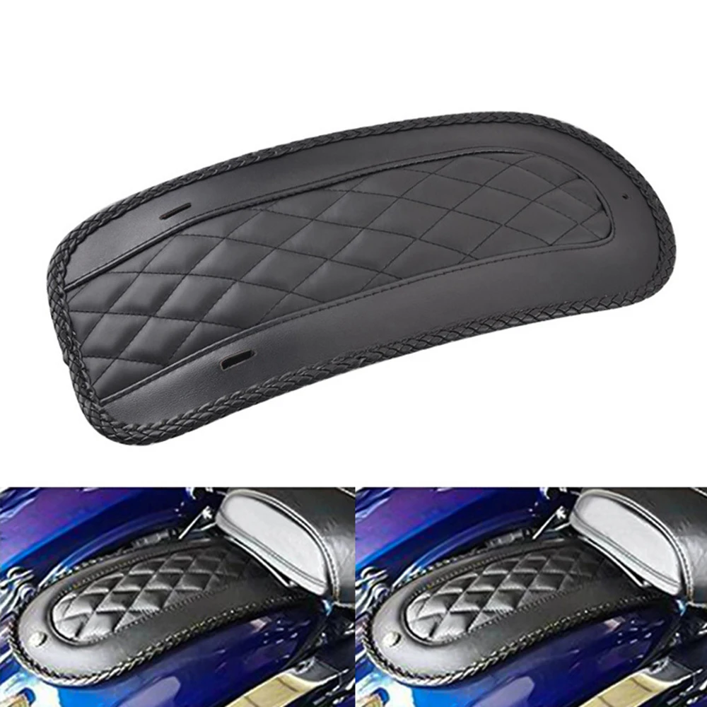 Motorcycle Black Leather Seat Rear Fender Bib Cover Cushion For Harley Touring Electra Glide Road King FLHT FLTR FLHX CVO Ultra