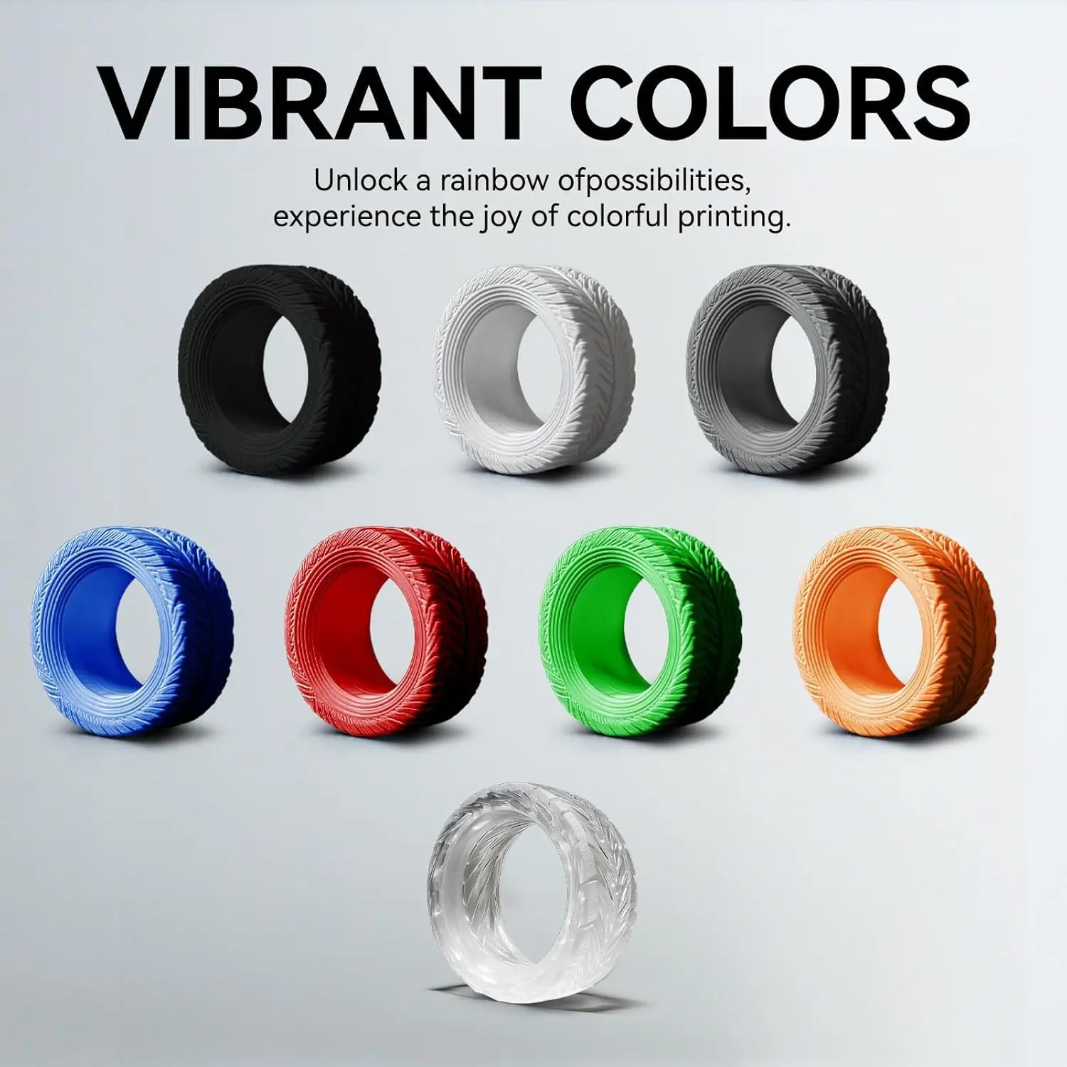 خيوط TPU 1.75 مم 250 جم/500 جم/1000 جم، 95 أمبير خيوط طابعة ثلاثية الأبعاد مرنة وناعمة دقة الأبعاد +/-0.03 مم، (أسود/أبيض) #5