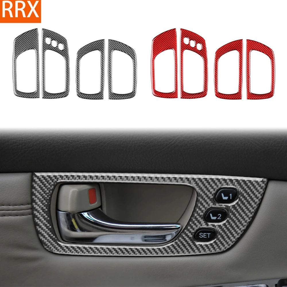 For LEXUS RX330 RX350 2004-2009 Real Carbon Fiber Sticker Door switch handle Panel Trim Cover Car Accessories inside decorative