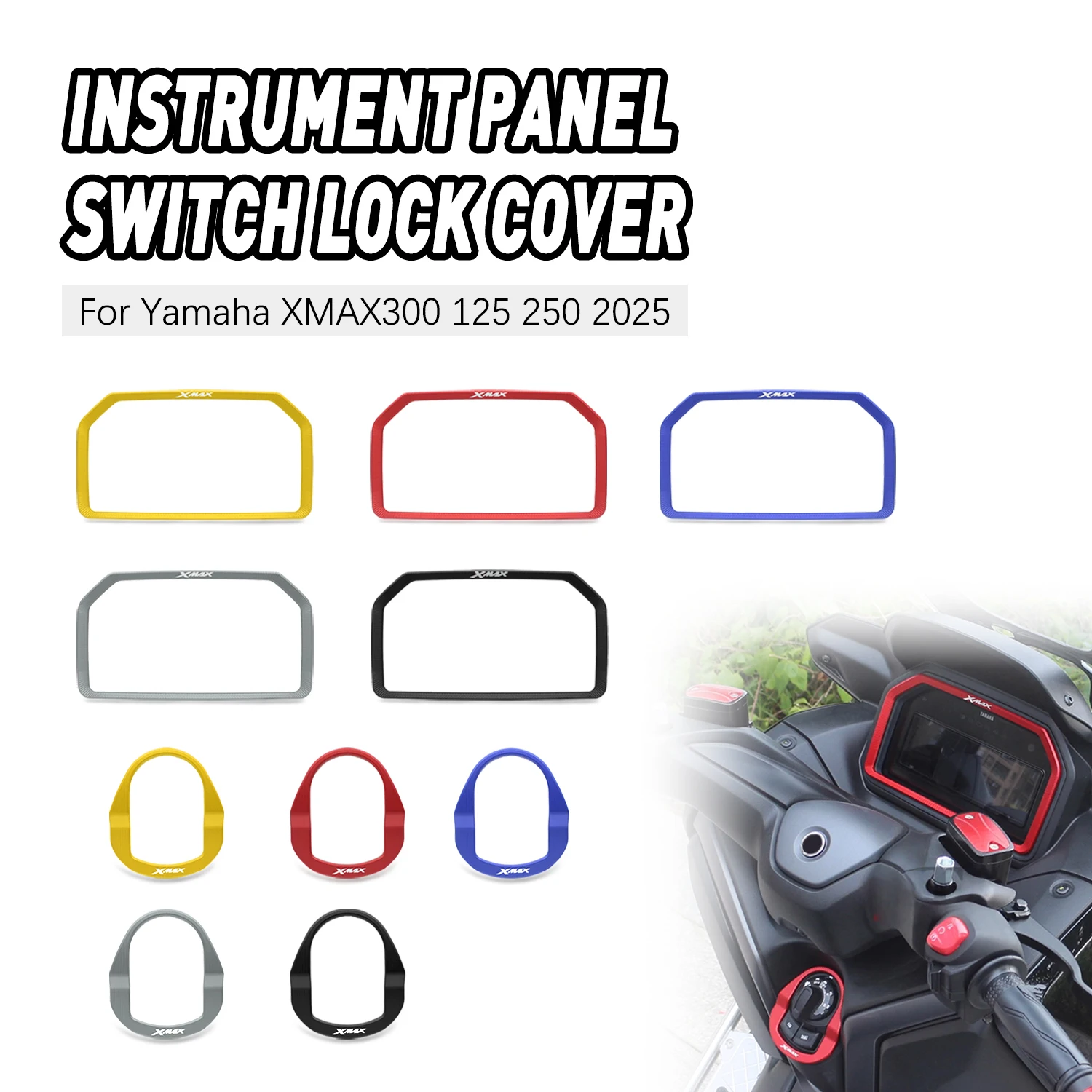 For Yamaha XMAX300 125 250 2025 Instrument Protection Cover Start Button Electric Door Lock Switch Decorative Cover Motorcycle