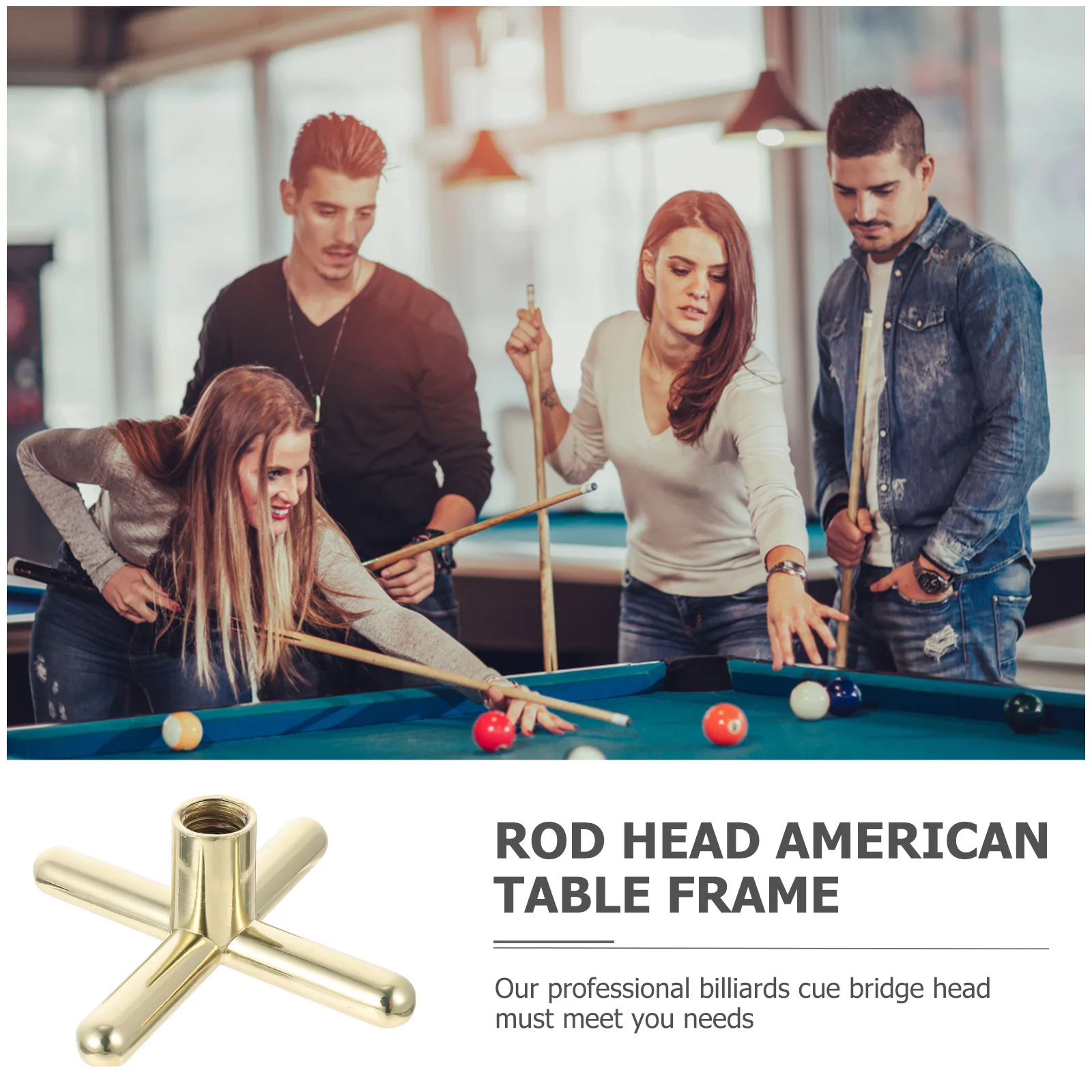 

Portable Billiards Cue Bridge Head with Adjustable Height for Pool Snooker Rack Cue Stick Rest Metal Bridge Tool for Billiard