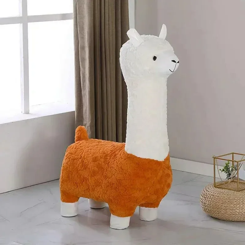 

Alpaca Seat Living Room Ornaments Animal Seat Shoe Changing Stool Children's Sofa Leisure Chair Sitting Stool Animal Stoolsn