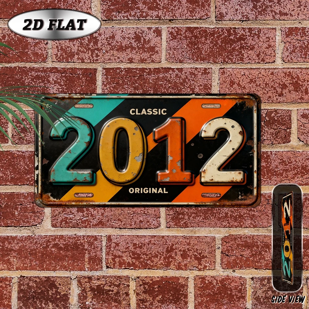 2D Flat - 【2D Flat】 2D Flat - [2D Flat], 2D Plane, 1pc, Vintage Metal Aluminum Decorative Sign (12×6 Inches), 2012 Classic Retro