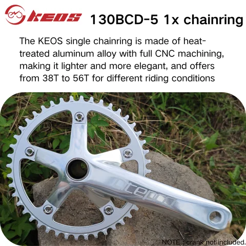 KEOS 130BCD Folding Bicycle Positive and Negative Tooth Single Disc Aluminum Alloy 38-58T Five Hole Tooth Disc For Litepro crank