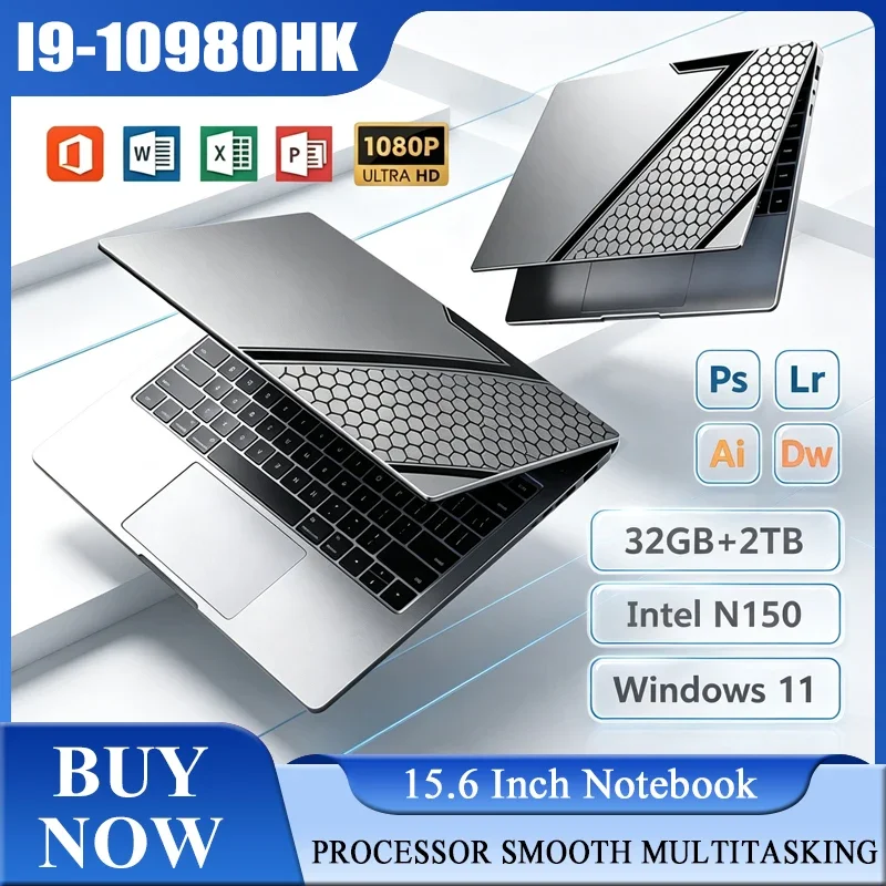 15.6 Inch Full HD IPS Laptop 120Hz Screen Intel Core I9-10980HK 32GB RAM 2TB SSD Backlit Keyboard Long Battery Life Windows 11