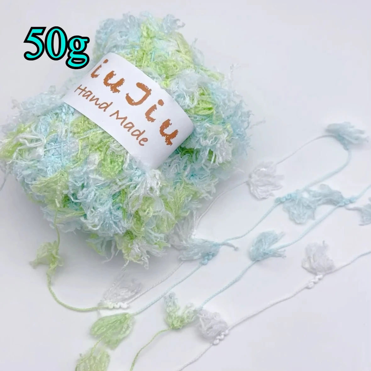 Segmented Dyed Featured Fishtail Yarn, Ponytail Yarn Hand Woven Specialty Thread Scarf Hat Bag Mixed Thread Hand Book Material