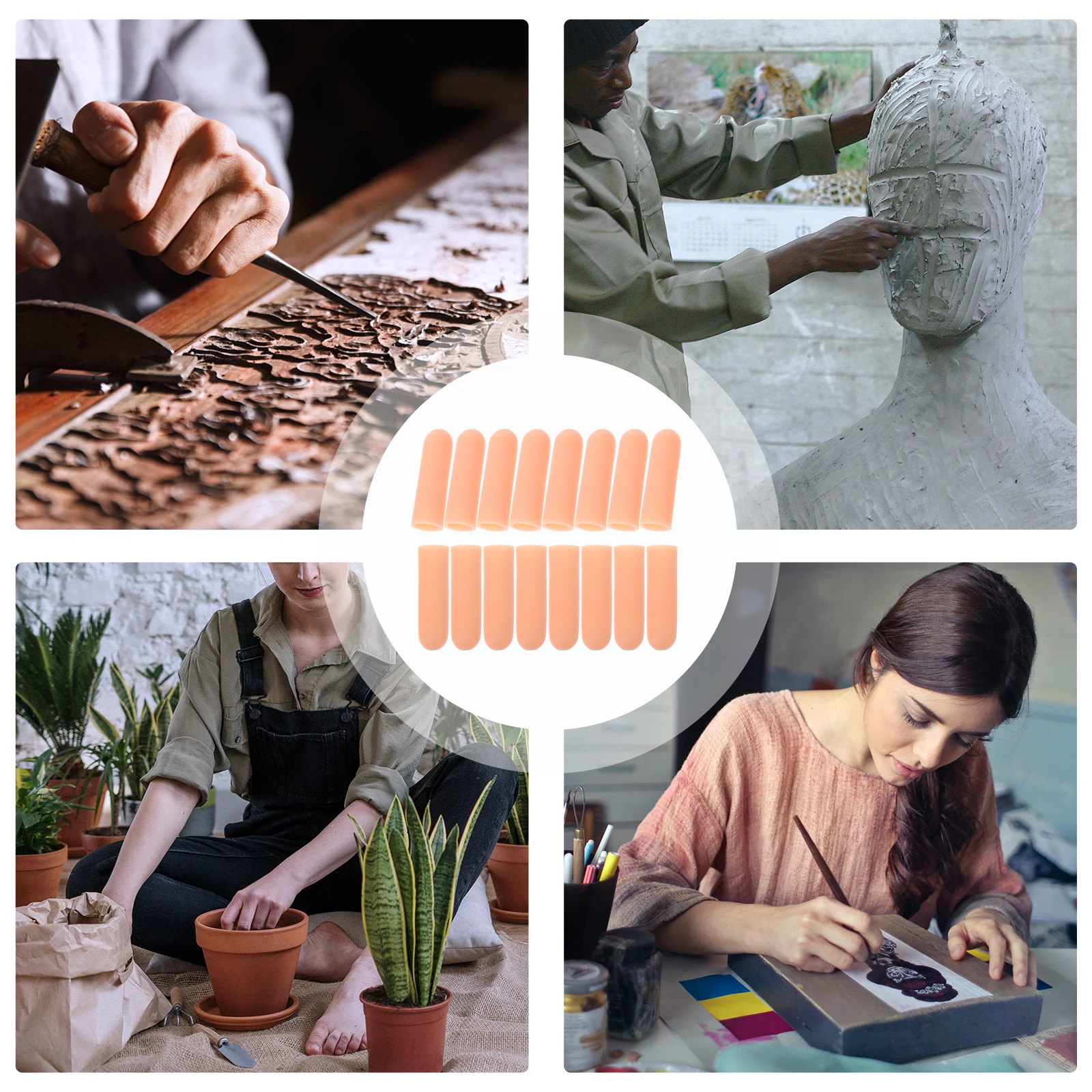 

Silicone Thumb Protection Sleeve Reusable Anti-Wear Finger Covers For Kitchen Garden Construction Painting Maintenance