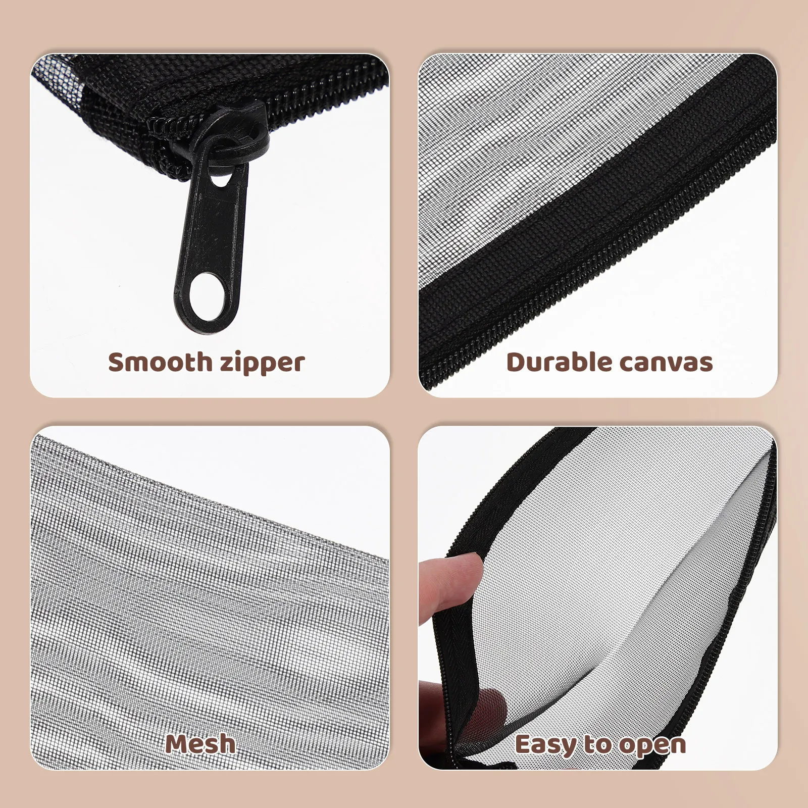 5 قطع من أكياس أقلام الرصاص ذات سعة كبيرة منظم قرطاسية محمول بسحاب مقلمة لتخزين أقلام المكتب والطلاب والمعلمين