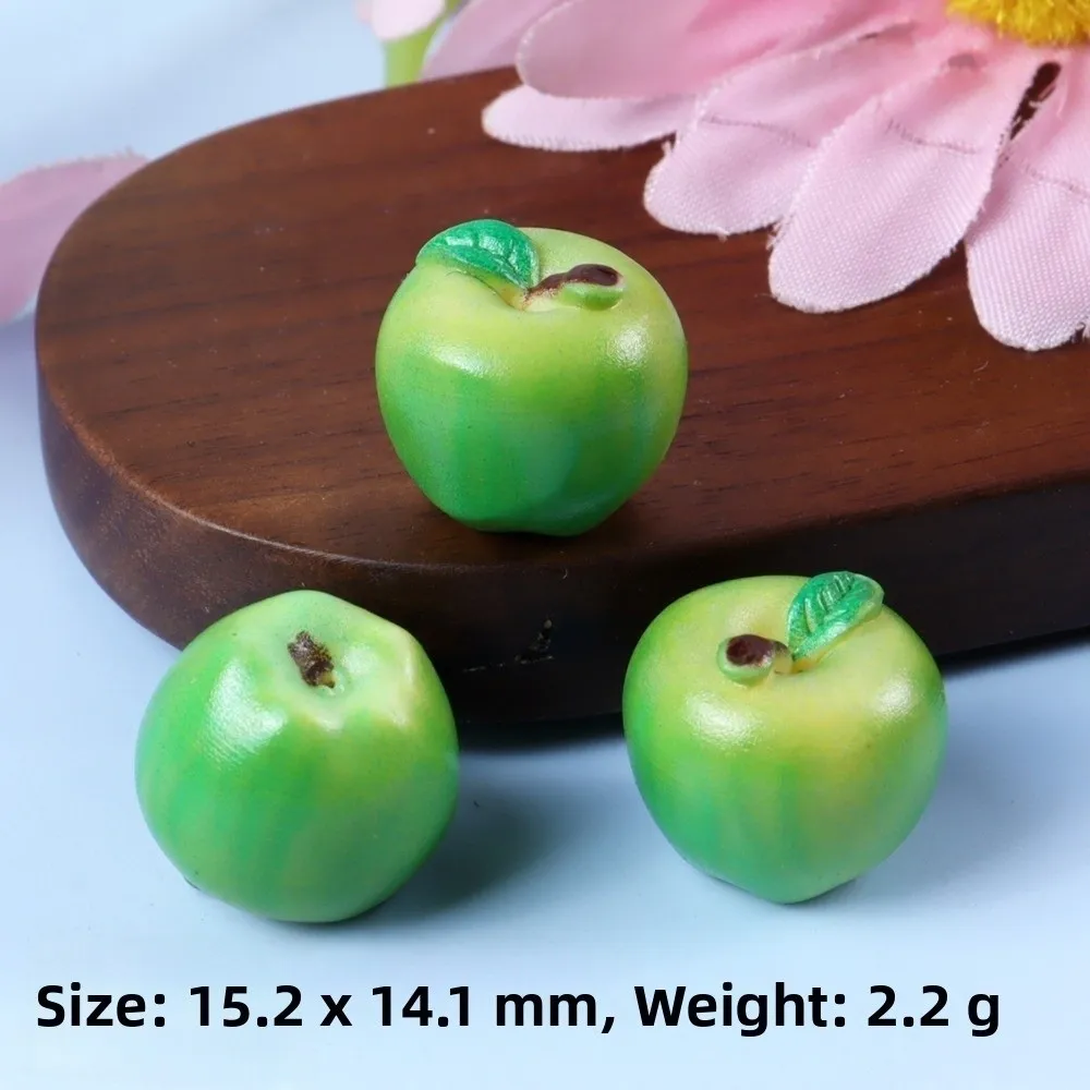10pcs Cute Resin 3D Fruit Model Mango Pear Green Red Fruit DIY Dollhouse Accessory 3D Shape Home Decoration Item Dollhouse Craft