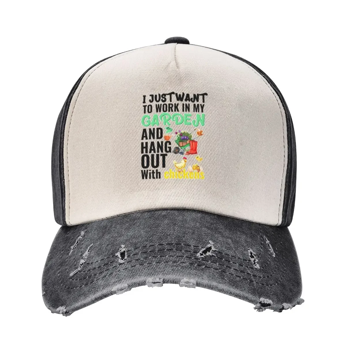 i just want to work in my garden and hang out with chickens Baseball Cap hard hat Hat Man Luxury Designer Man Women's