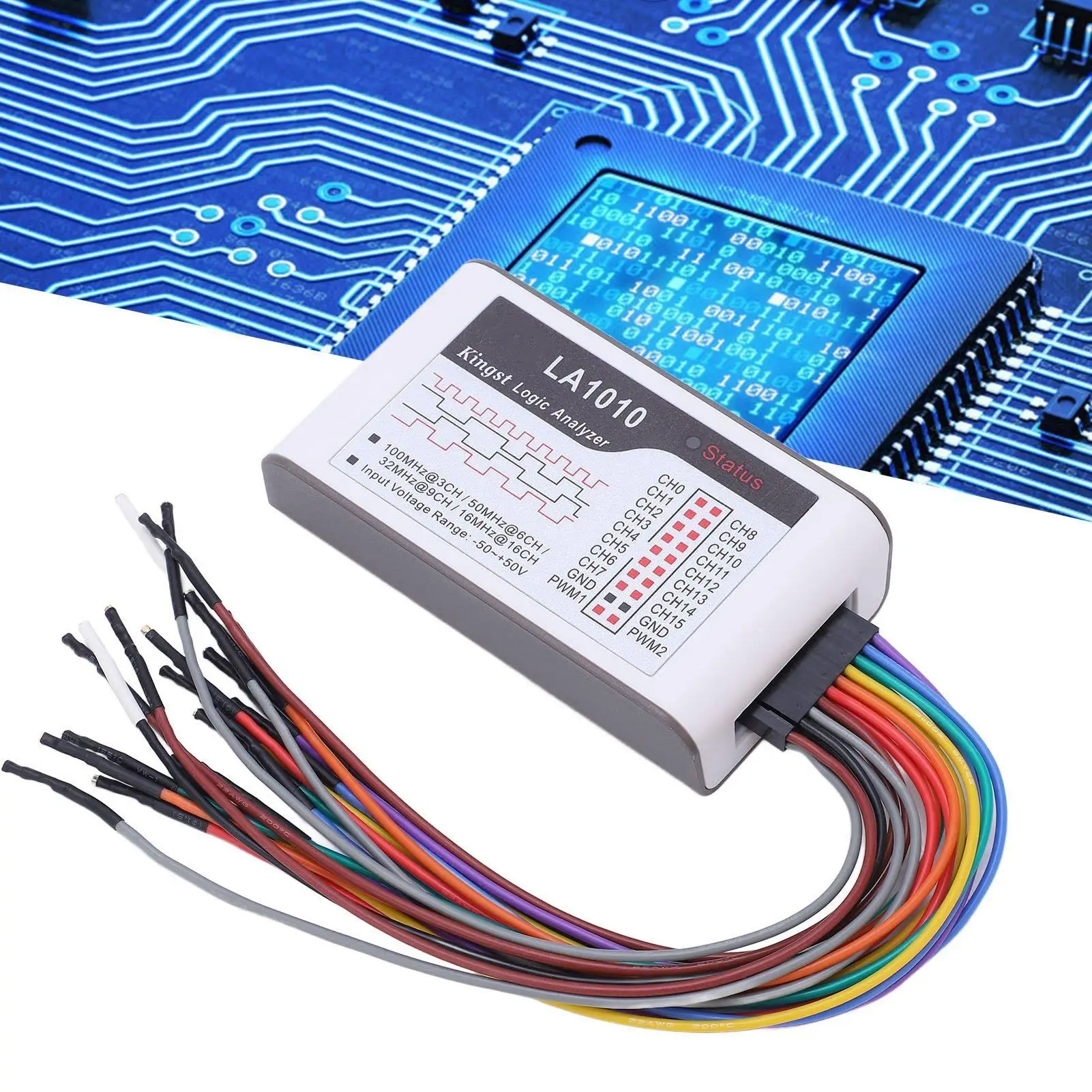 محلل منطق 16 قناة 50 فولت مدخلات عرض متعددة وضع تيار حقيقي مع 20 خطاف اختبار لتحليل البيانات