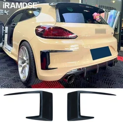 Rear Bumper Cover Decorative Grille Slats for VW Scirocco R 2015 16 17 Black Air Outlet Knife Bumper Spoiler Diffuser