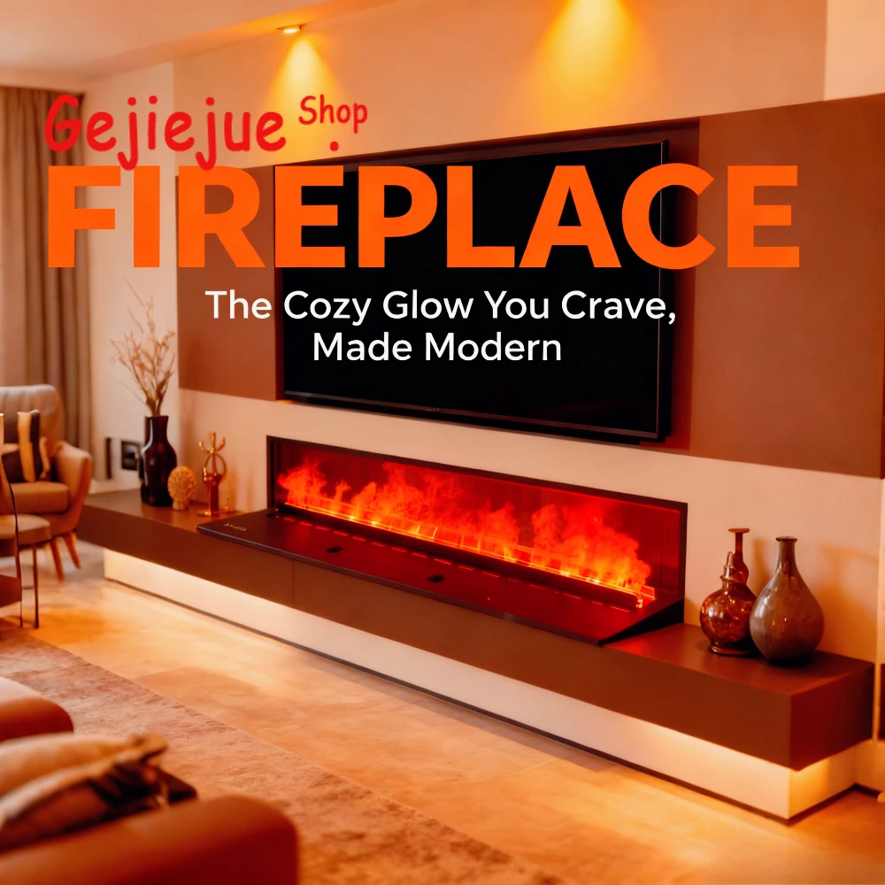 Smart Indoor Electric 3D Water Vapour Fireplace LED Flame Steam Humidifier Multifunctional TV Stand for Home Decoration